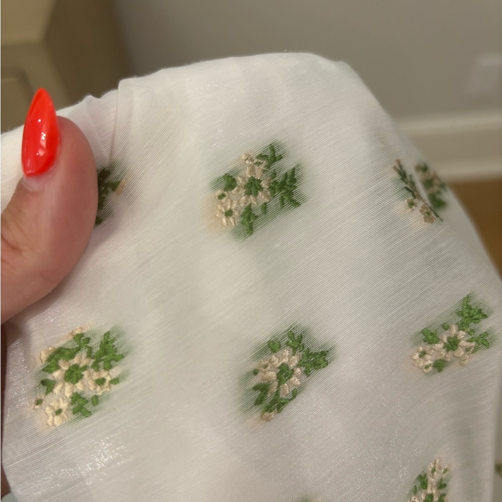 Hill House White and Green Floral Athena Mini Dress - Picture 3 of 4